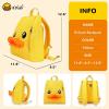 imageBDuck Kids Backpack for Boys Girls Preschool Bookbags 3D Cartoon Yellow Duck Daycare Toddler BagsDuckbill