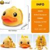 imageBDuck Kids Backpack for Boys Girls Preschool Bookbags 3D Cartoon Yellow Duck Daycare Toddler BagsDuckling