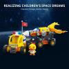 imageBDuck Spaceship Rocket Set Space Construction Building Blocks 101 PCS Flatbed Truck with Space Shuttle Toy Gift for Boys and Girls Ages 3
