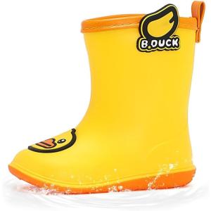 imageBDuck Kids Rain Boots for Boys Girls Waterproof Toddler Cartoon Garden BootsA Yellow