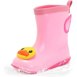 imageBDuck Kids Rain Boots for Boys Girls Waterproof Toddler Cartoon Garden BootsPink