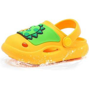 imageBDuck Little Kids Toddler Clogs Garden Shoes Boys Girls Cartoon Dinosaur Slides NonSlip Pool SandalsD Yellow
