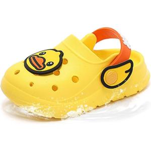 imageBDuck Little Kids Toddler Clogs Garden Shoes Boys Girls Cartoon Dinosaur Slides NonSlip Pool SandalsYellow