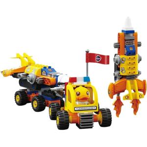 imageBDuck Spaceship Rocket Set Space Construction Building Blocks 101 PCS Flatbed Truck with Space Shuttle Toy Gift for Boys and Girls Ages 3