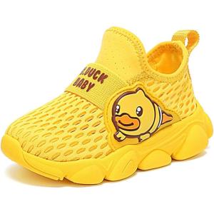 imageBDuck Toddler Boys Girls Sneakers Kids Slip on Walking Tennis Shoes LightweightYellow