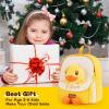 imageBDuck Plush Backpack Cute Duck Design with Zipper Shoulder Bag for Gifts Classic Duck01 Classic Yellow  Fixed Duck