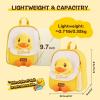 imageBDuck Plush Backpack Cute Duck Design with Zipper Shoulder Bag for Gifts Classic Duck01 Classic Yellow  Fixed Duck