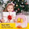 imageBDuck Plush Backpack Cute Duck Design with Zipper Shoulder Bag for Gifts Classic Duck02 Buffy Pink  Fixed Duck