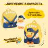 imageBDuck Plush Backpack Cute Duck Design with Zipper Shoulder Bag for Gifts Classic Duck03 Cowboy Blue  Detachable Duck