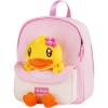 imageBDuck Plush Backpack Cute Duck Design with Zipper Shoulder Bag for Gifts Classic Duck02 Buffy Pink  Fixed Duck