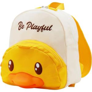imageBDuck Plush Backpack Cute Duck Design with Zipper Shoulder Bag for Gifts Age 37 11quot h 01 White Duck01 White Duck