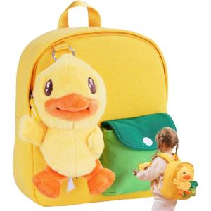 imageBDuck Plush Backpack Cute Duck Design with Zipper Shoulder Bag for Gifts Classic Duck04 Bduck Green  Detachable Duck